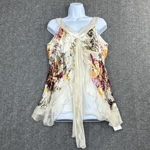 Y2K Style Top Size EU 42 US Large Fairy Floral Burnout Halter